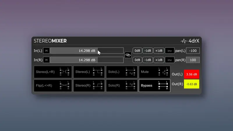 4drX发布立体声混音器免费声像效果插件 - 第1张 - 同期录音网 4drX发布立体声混音器免费声像效果插件 - 第1张